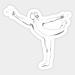 Ballet Dancer in Attitude Pose Sticker